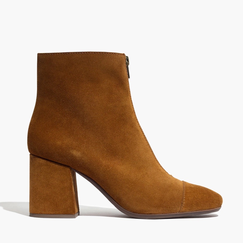 Madewell The Amalia Zip Boot In Suede / Equestrian Brown